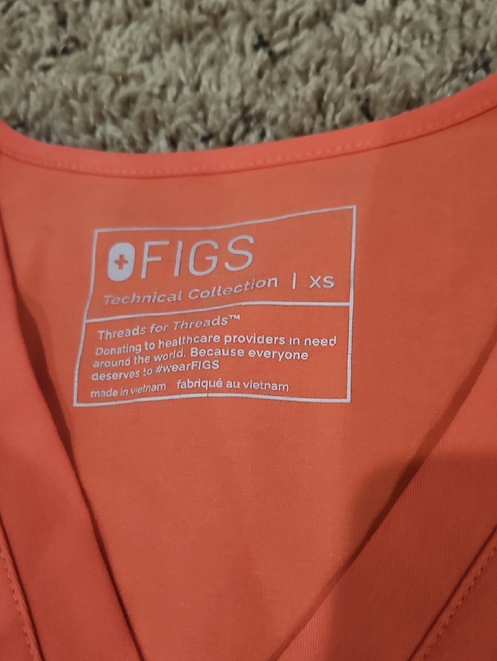 Figs Set- HOT CORAL- XS Catarina Top/XS/P Zamora Bottoms - Picture 3 of 8